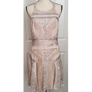 Parker Leona Beaded Silk Dress Size 12